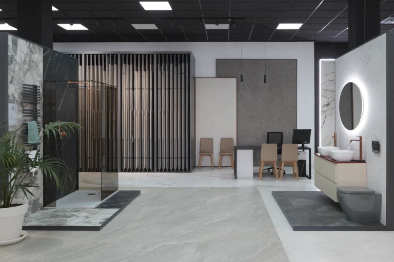 INSCA's tile display systems in nex Porcelania Showroom