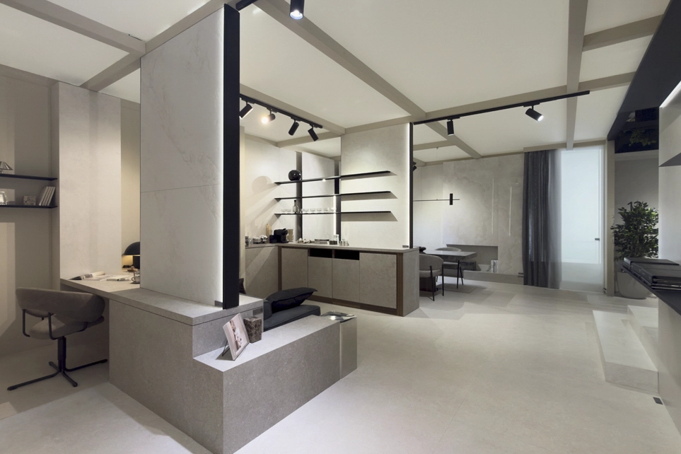 Temporary architecture for building materials exhibitions