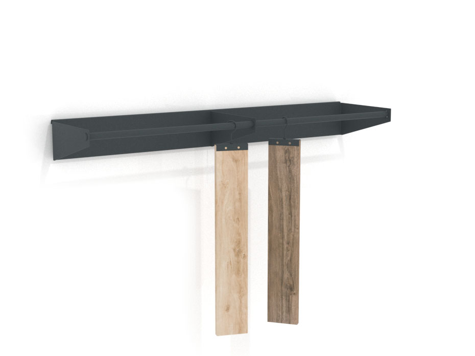 Accesorio expositor parquet Abati antracita lateral