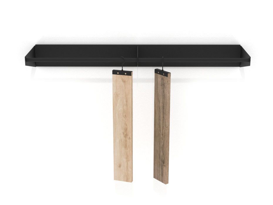 Accesorio expositor parquet Abati negro frontal