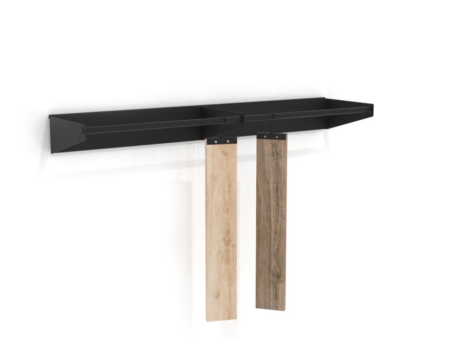 Accesorio expositor parquet Abati negro lateral