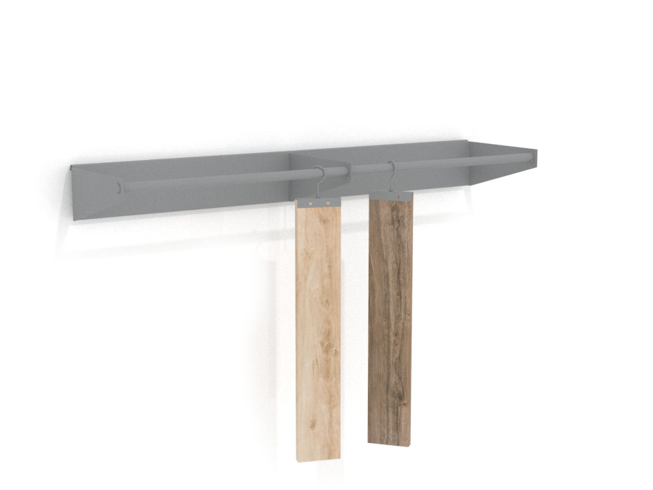 Accesorio expositor parquet Abati plata lateral