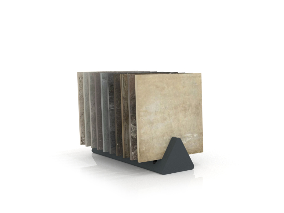 Expositor de azulejos de exterior Base Outdoor antracita lateral