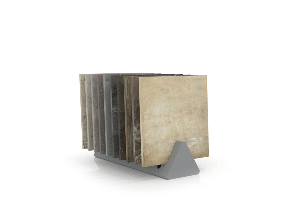 Expositor de azulejos de exterior Base Outdoor plata lateral