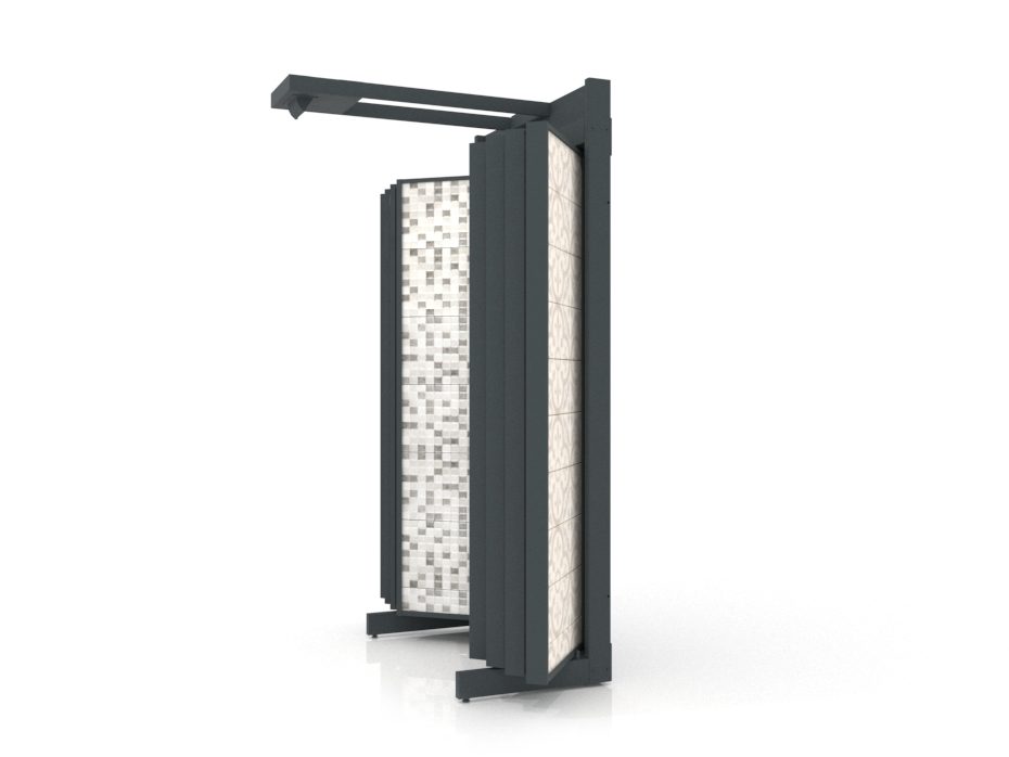 Expositor para azulejos Book 116/60 antracita con luz lateral