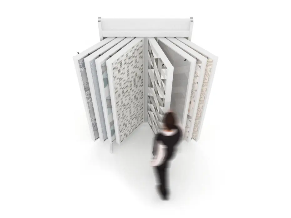 Expositor para azulejos Book 116/60 blanco aérea sin luz