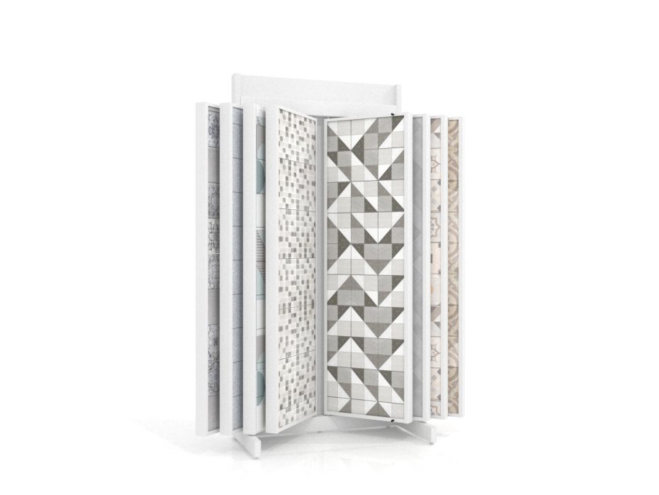 Expositor para azulejos Book 116/60 blanco frontal sin luz