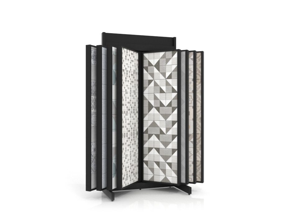 Expositor para azulejos Book 116/60 negro frontal sin luz