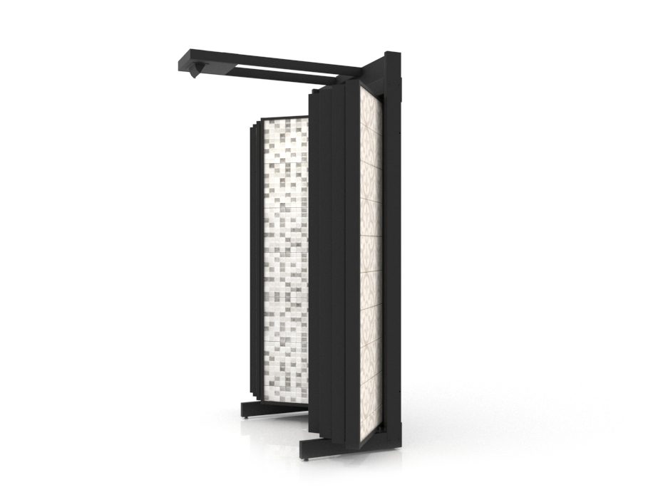 Expositor para azulejos Book 116/60 negro lateral con luz