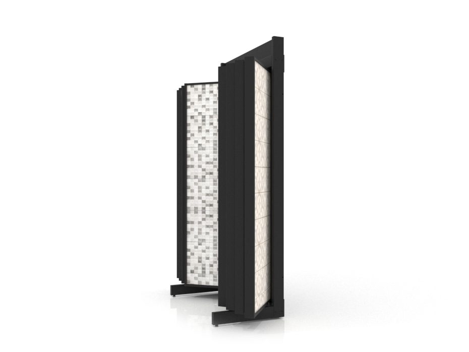 Expositor para azulejos Book 116/60 negro lateral sin luz