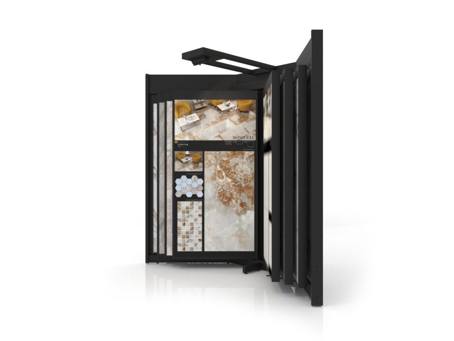 Mueble para exponer azulejos Book 12 lateral negro