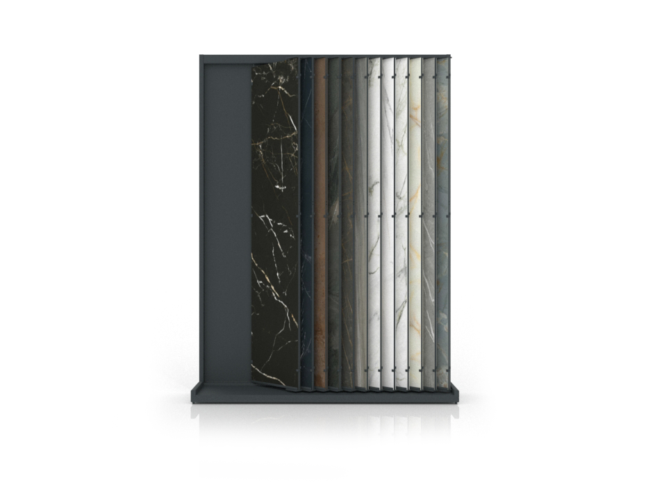 Expositor para tienda de azulejos Book 124 Slimshow antracita cerrado