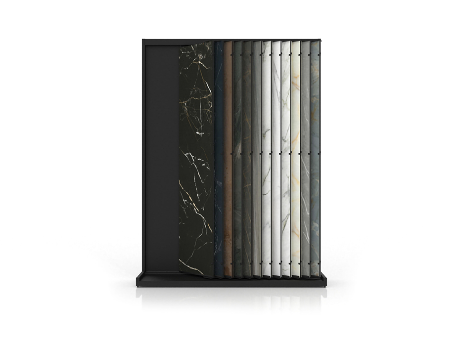 Expositor para tienda de azulejos Book 124 Slimshow negro cerrado