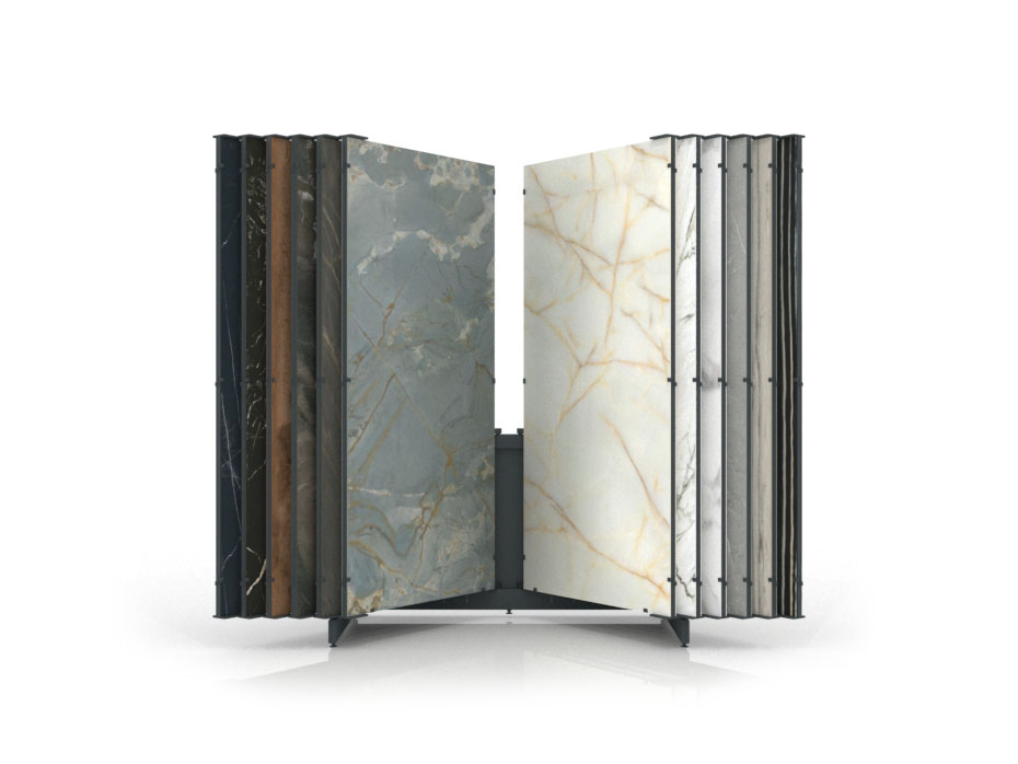 Expositor para placas Book 224 Slimshow 2400 antracita frontal