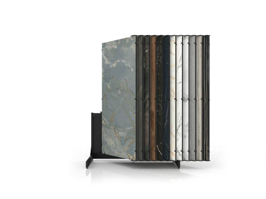 Expositor para placas Book 224 Slimshow 2400 negro lateral