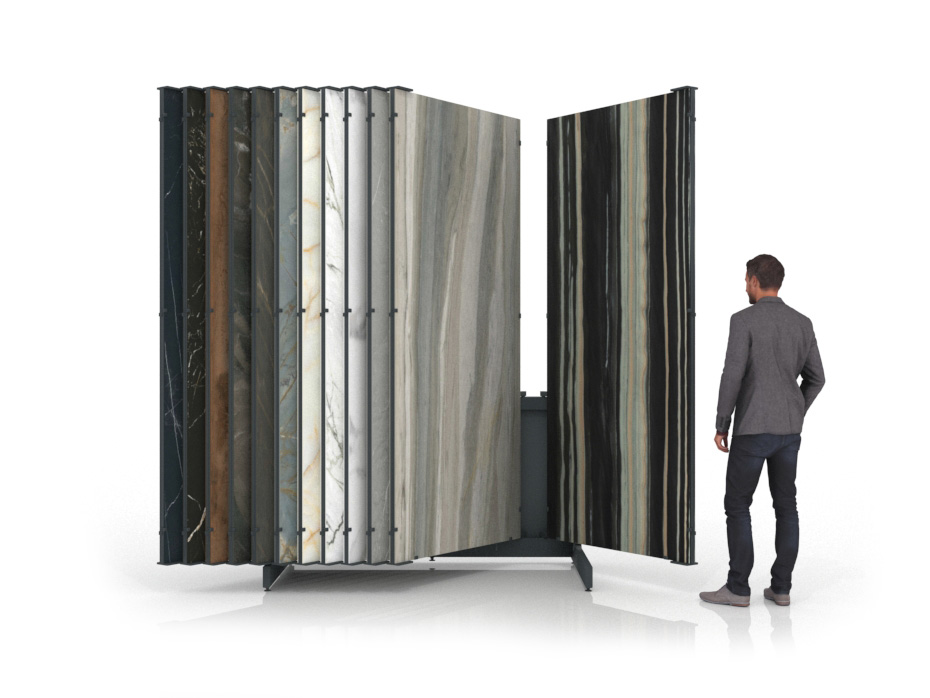 Expositor para placas Book 224 Slimshow 2600 antracita frontal