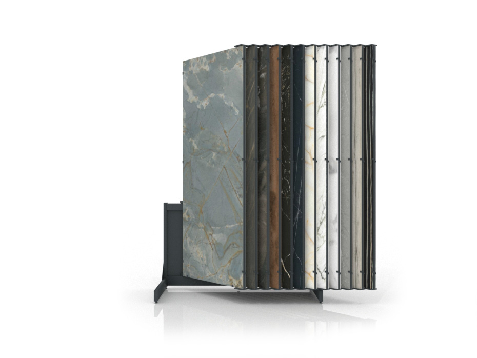 Expositor para placas Book 224 Slimshow 2600 antracita lateral