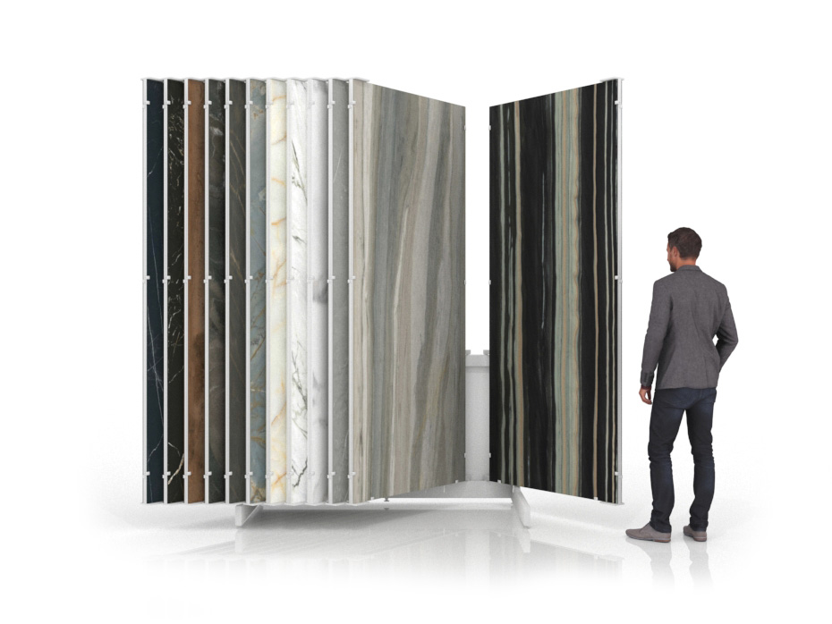 Expositor para placas Book 224 Slimshow 2600 blanco derecha