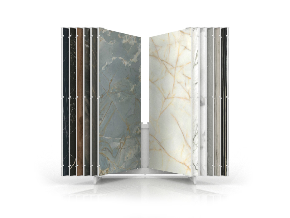 Expositor para placas Book 224 Slimshow 2600 blanco frontal