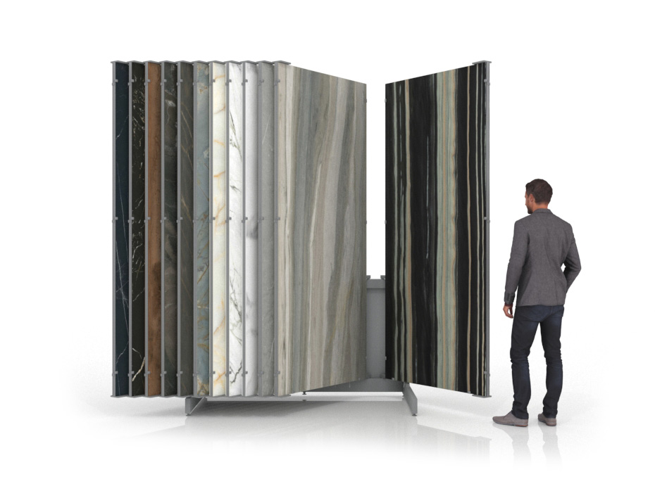 Expositor para placas Book 224 Slimshow 2600 plata frontal