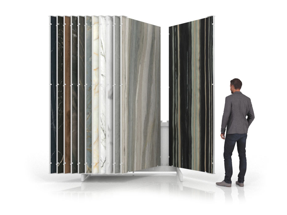 Expositor para placas Book 224 Slimshow 2800 blanco abierto