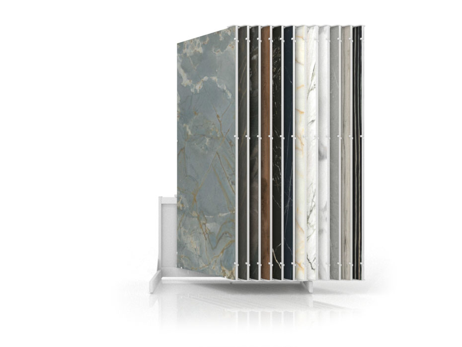 Expositor para placas Book 224 Slimshow 2800 blanco lateral