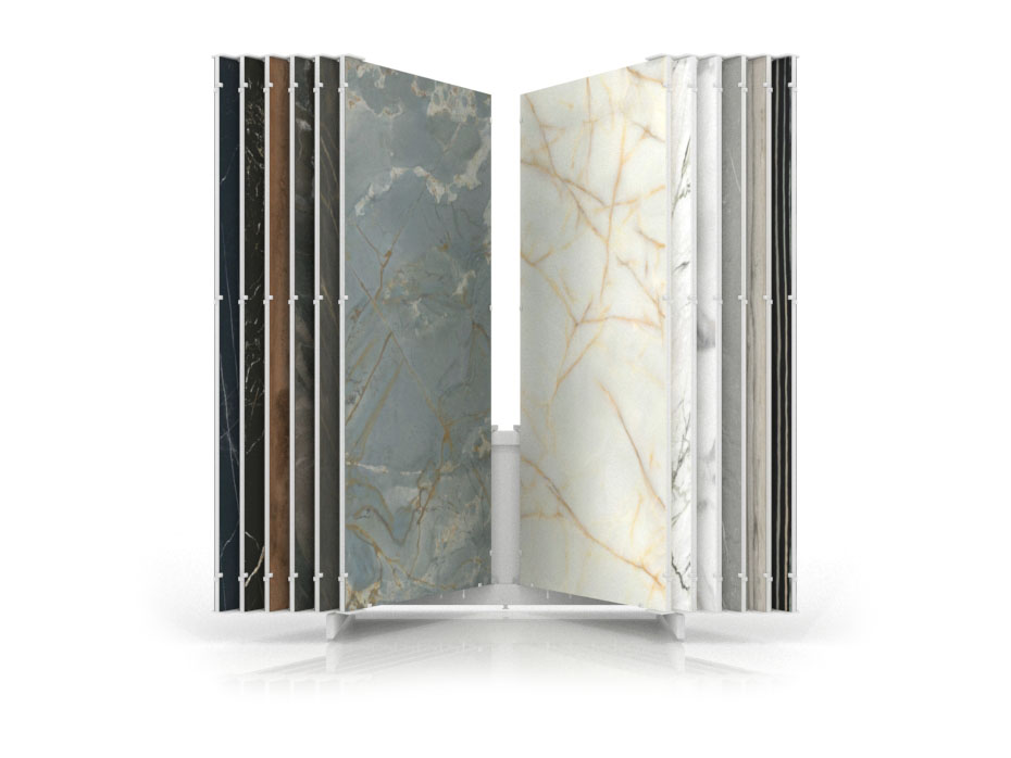 Expositor para placas Book 224 Slimshow 2800 blanco frontal