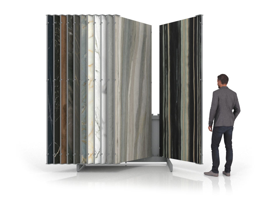 Expositor para placas Book 224 Slimshow 2800 plata abierto