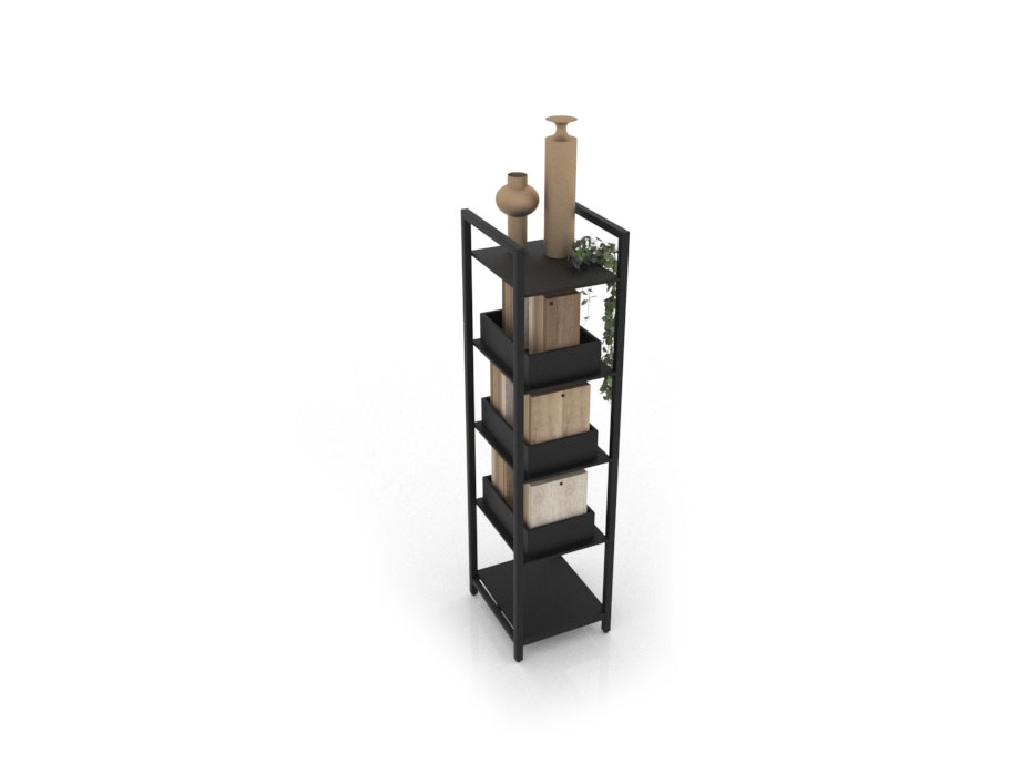 Accesorio expositor de laminados Book Case negro aerea