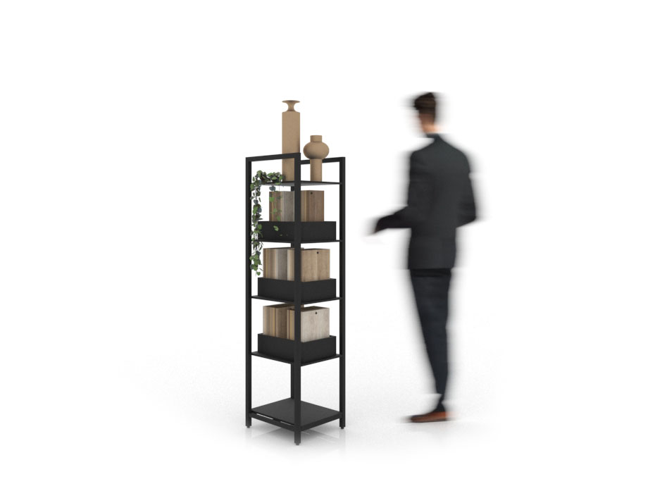 Accesorio expositor de laminados Book Case negro lateral