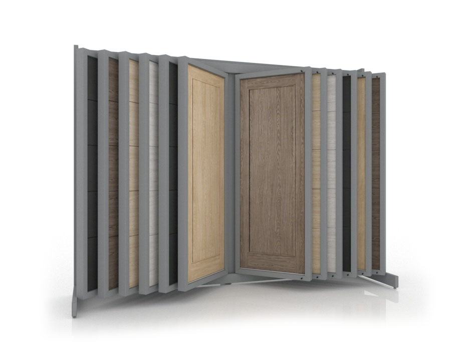 Expositor tipo libro para puertas Book Door 12 Plata frontal