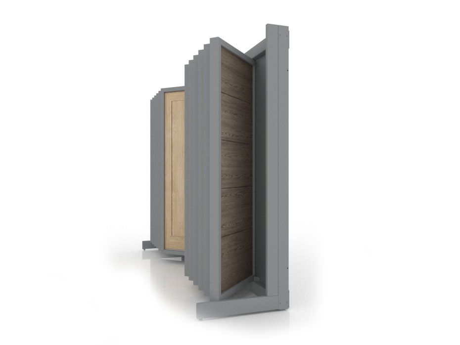 Expositor tipo libro para puertas Book Door 12 Plata lateral