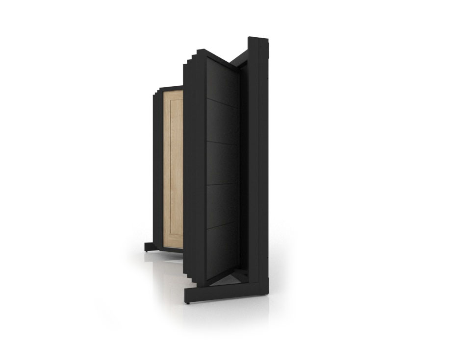 book-style door display rack Book Door 8 Black left view