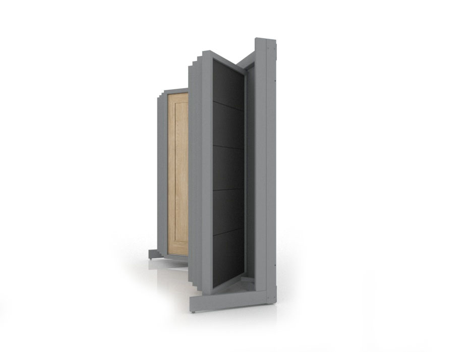 Expositor tipo libro para puertas Book Door 8 Plata lateral