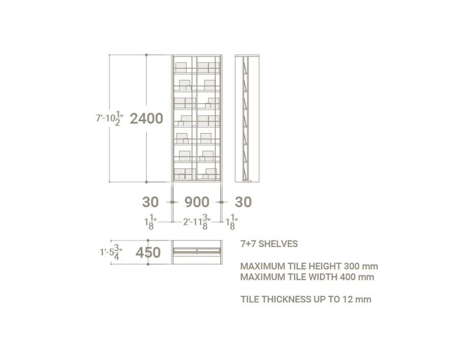 Expositor de azulejos pequeño formato Balcony plano