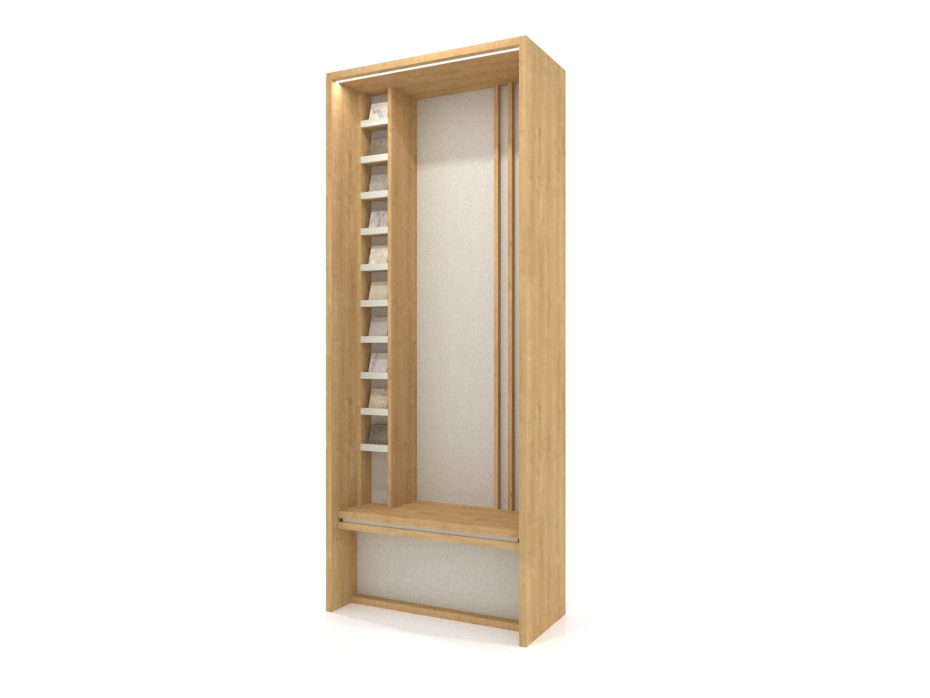 Expositor de Azulejos con Asiento Boutique Bench Seat madera lateral