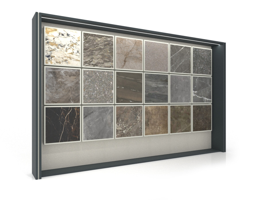 Tablero expositor de azulejos Boutique Ceramic Panels﻿​ 18 Antracita Lateral