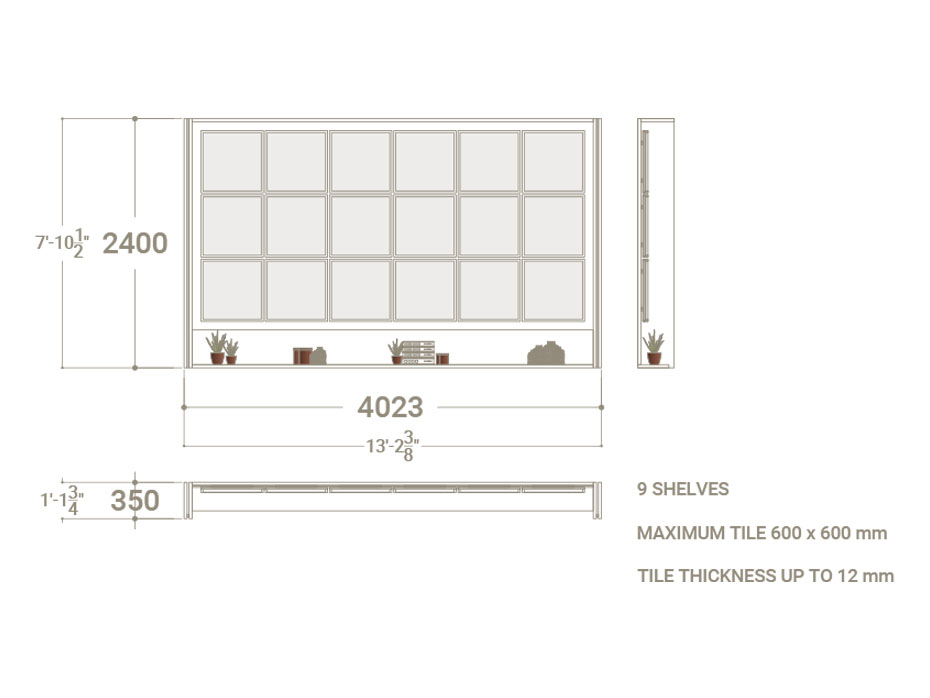 Tablero expositor de azulejos Boutique Ceramic Panels﻿​ 18 madera plano