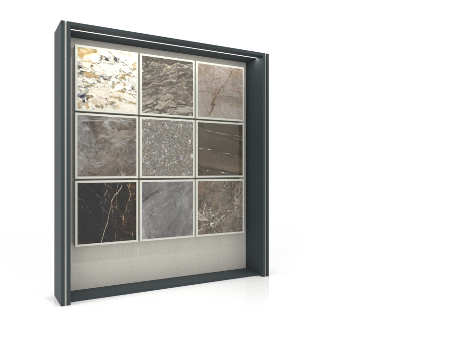 Tablero expositor de azulejos Boutique Ceramic Panels﻿​ 9 Antracita Lateral