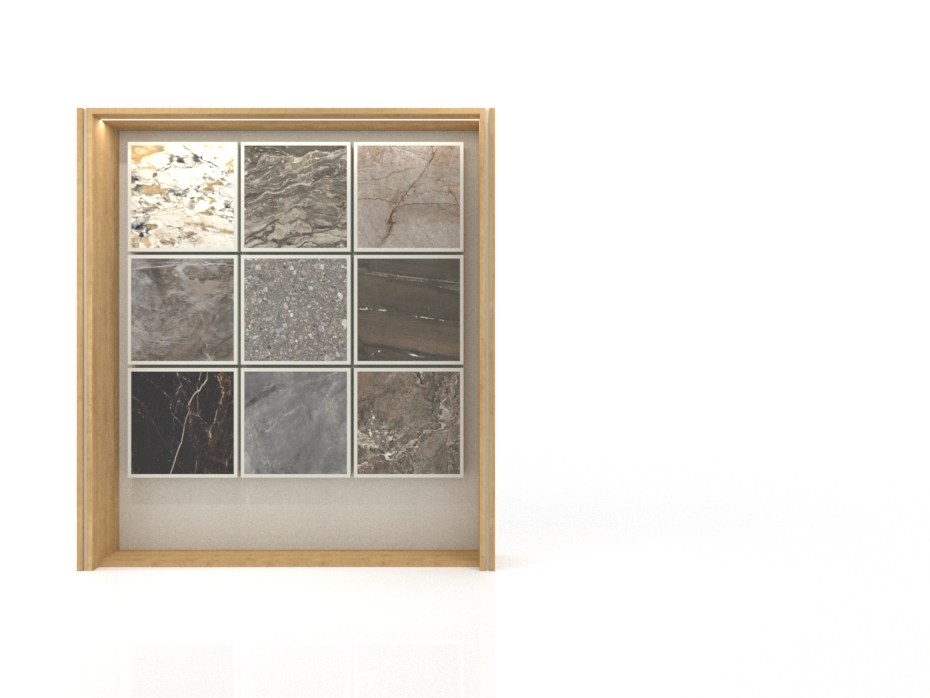 Tablero expositor de azulejos Boutique Ceramic Panels﻿​ 9 Madera Frontal