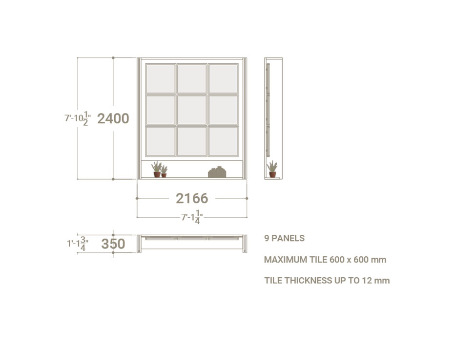 Tablero expositor de azulejos Boutique Ceramic Panels﻿​ 9 Plano