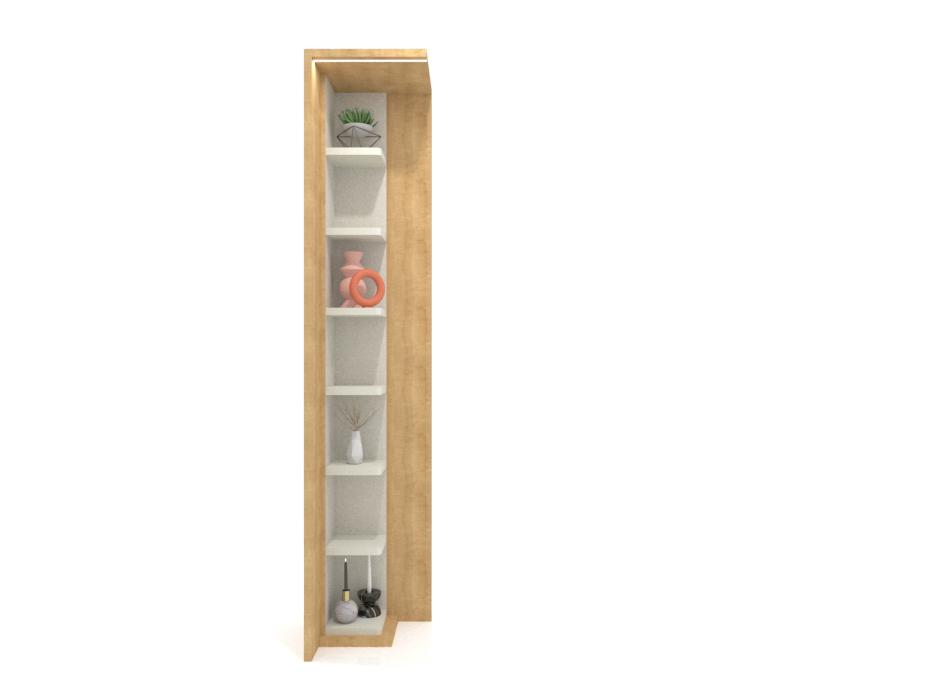 Accesorio esquinero ceramoteca Boutique Corner﻿​ dx madera frontal