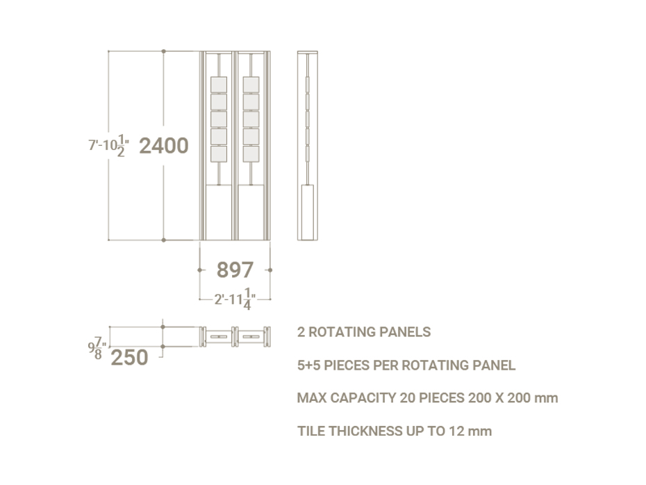 Divisor modular para ceramotecas Boutique Divider﻿​ antracita 10x10 plano