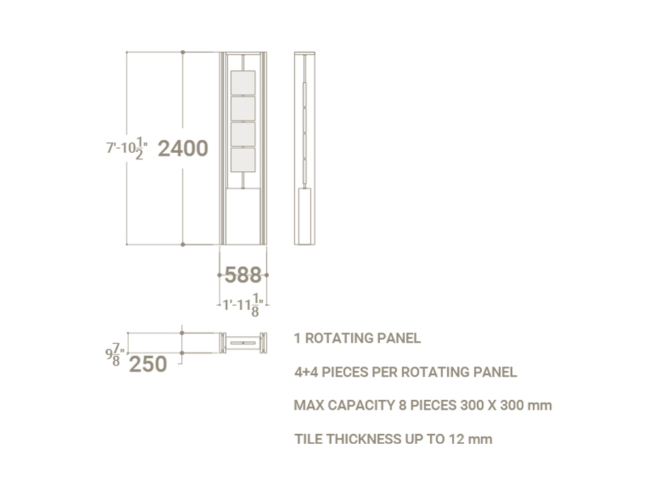 Divisor modular para ceramotecas Boutique Divider﻿​ antracita 30x30 plano