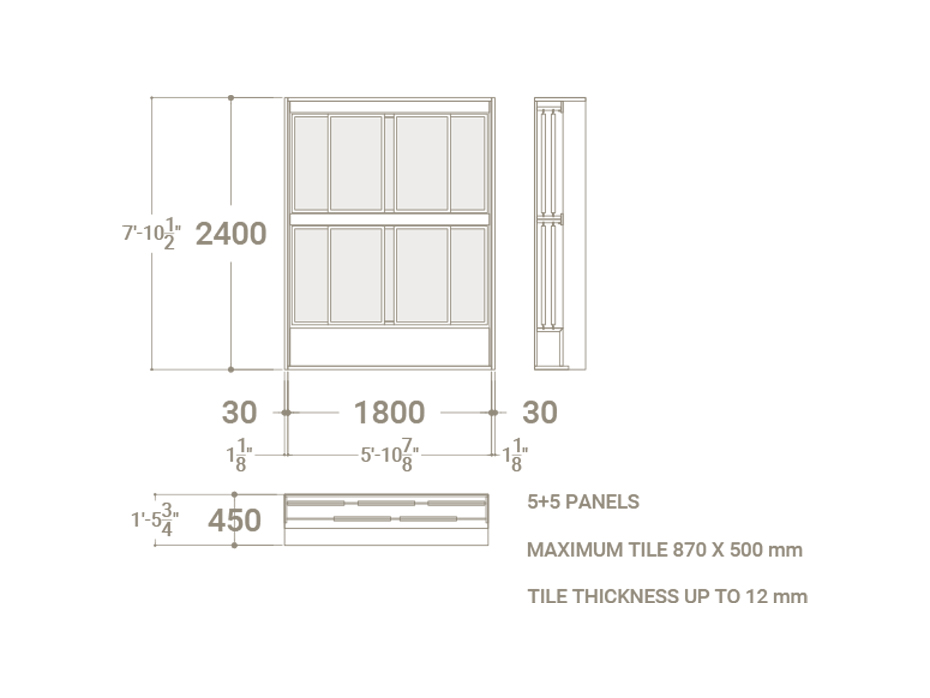 Expositor modular para ceramotecas Boutique Panels Plano