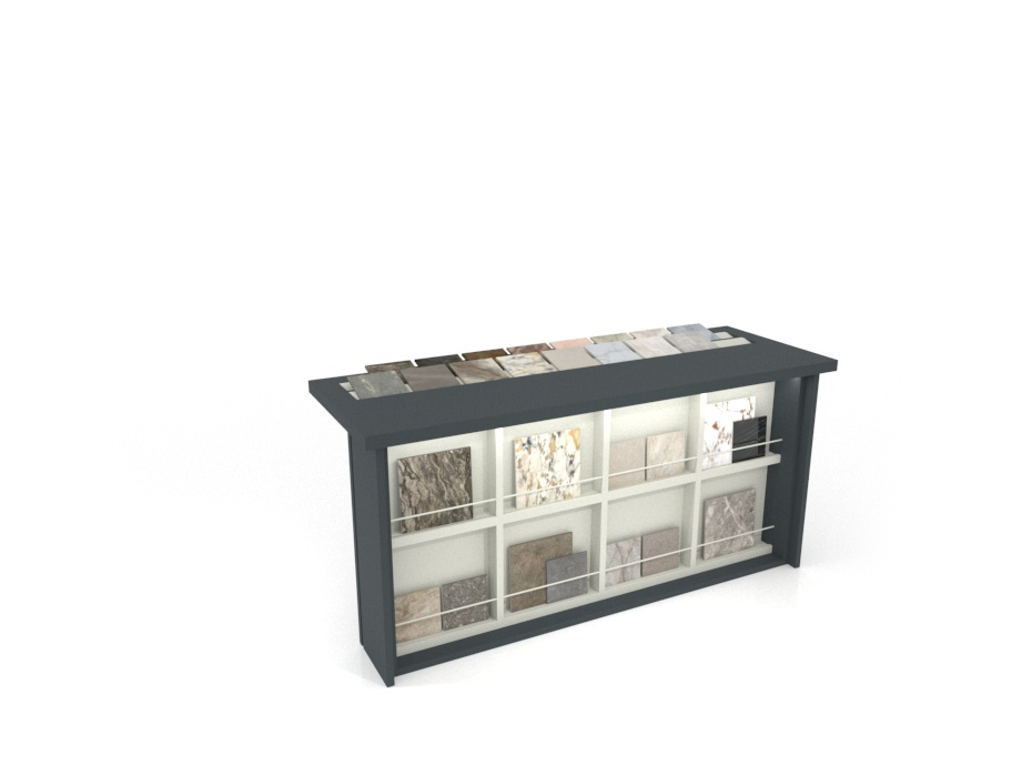 Expositor para azulejos pequeño formato Table Balcony antracita lateral