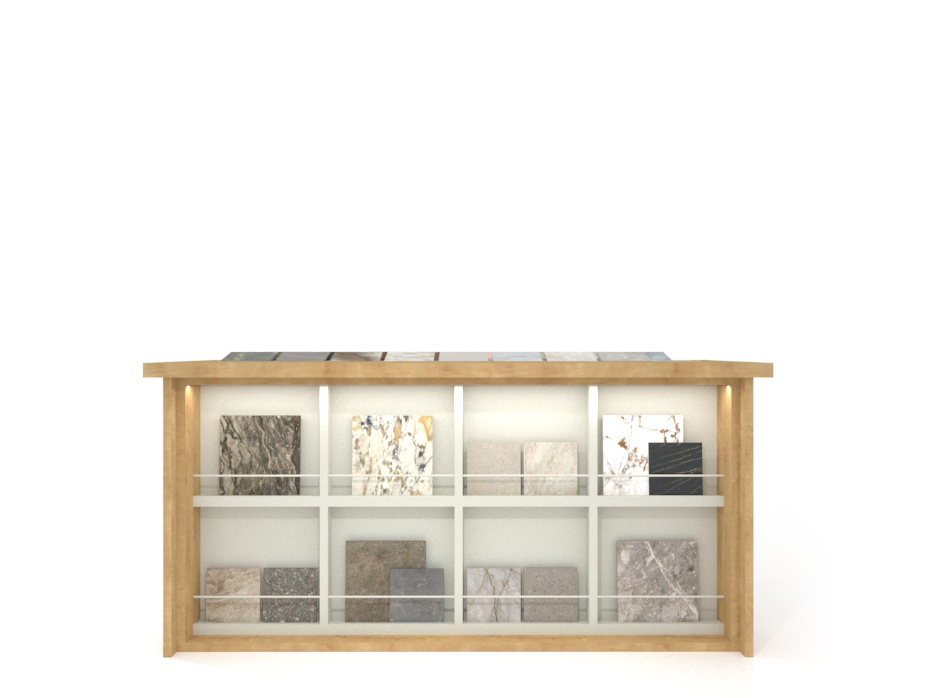 Expositor para azulejos pequeño formato Table Balcony madera frontal