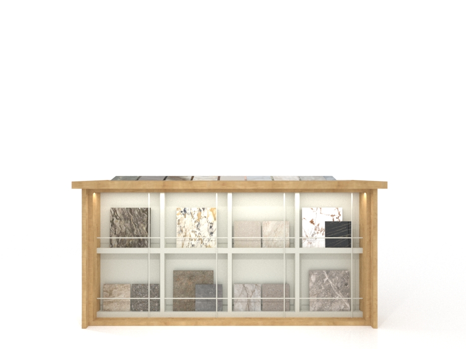 Expositor para azulejos pequeño formato Table Balcony madera frontal