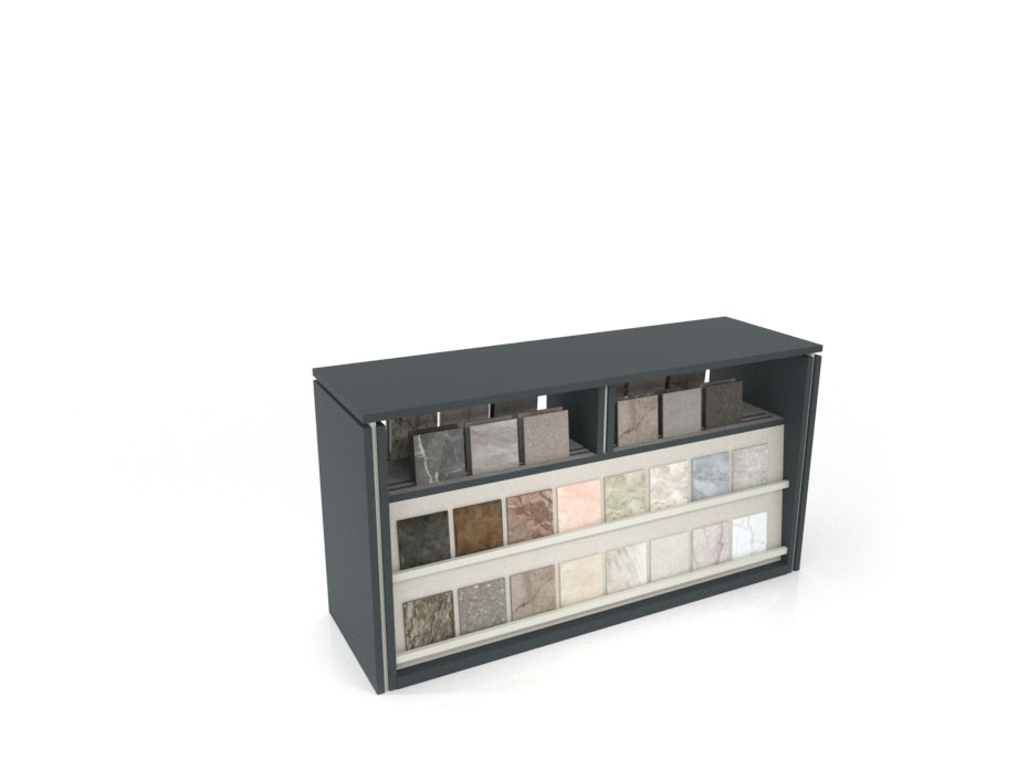 Expositor para baldosas cerámicas Boutique Table Show antracita aerea