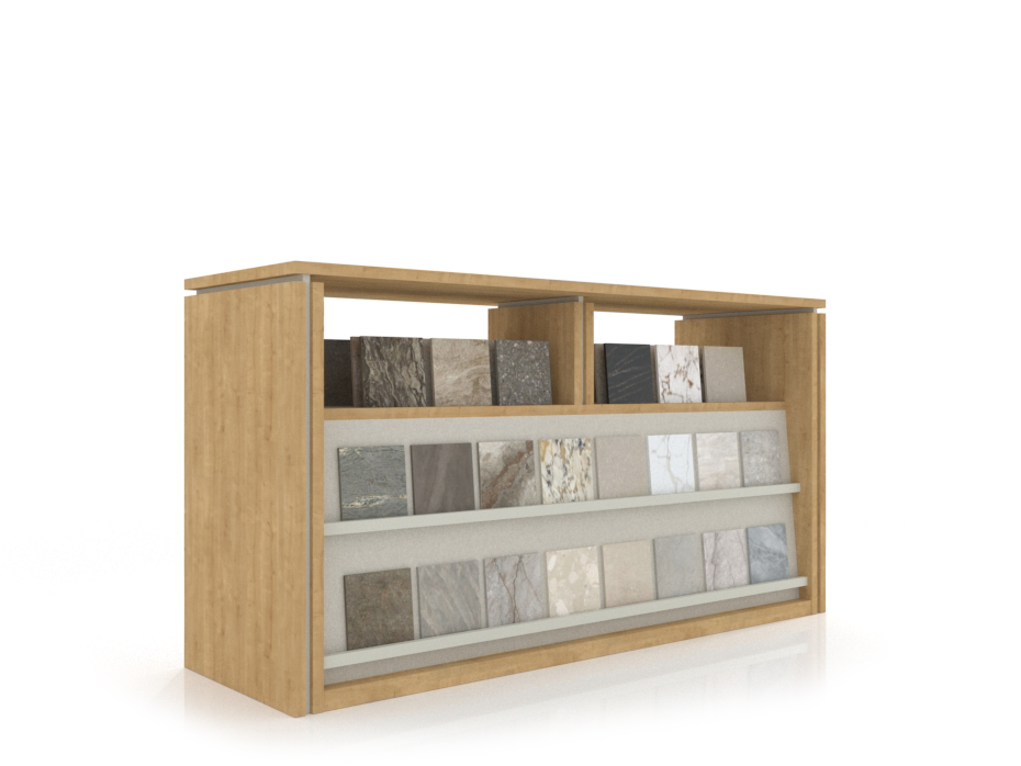 Expositor para baldosas cerámicas Boutique Table Show madera lateral